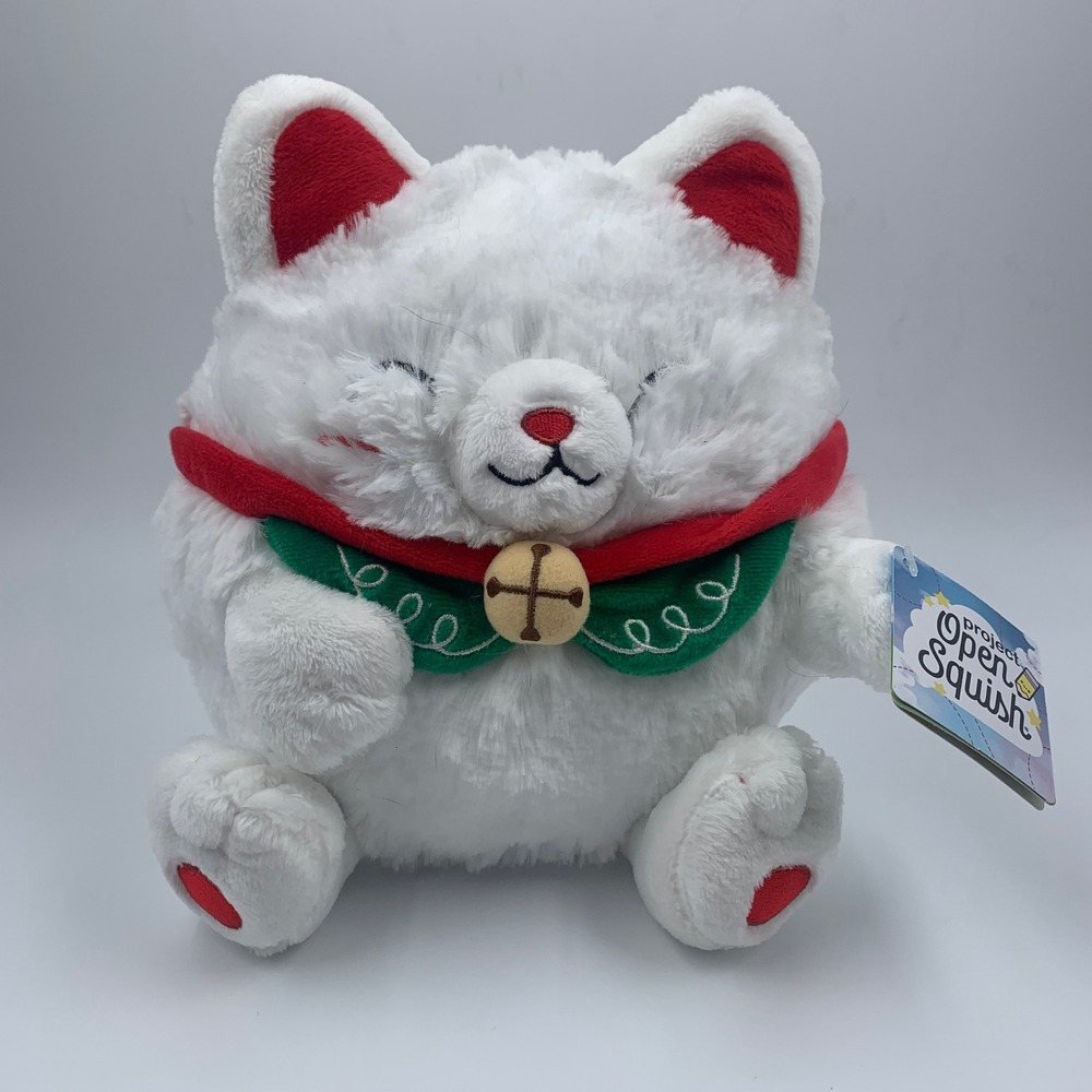 Mini Squishable Lucky Cat Plush 7 Inch NWT Project Open Squish Retired w/ Bell